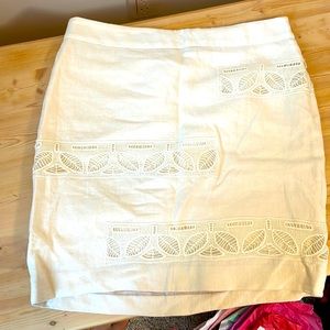 White linen mini skirt